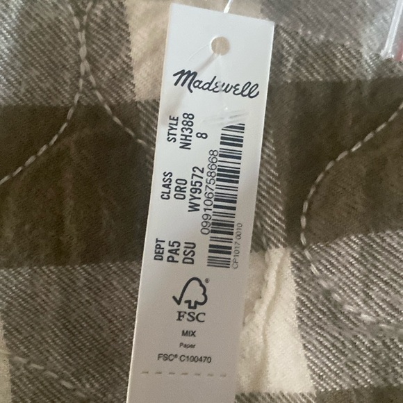 Madewell Curvy Quilted Flannel Mini Skirt in Gingham Check NWT Women’s Size 8 - Picture 10 of 12